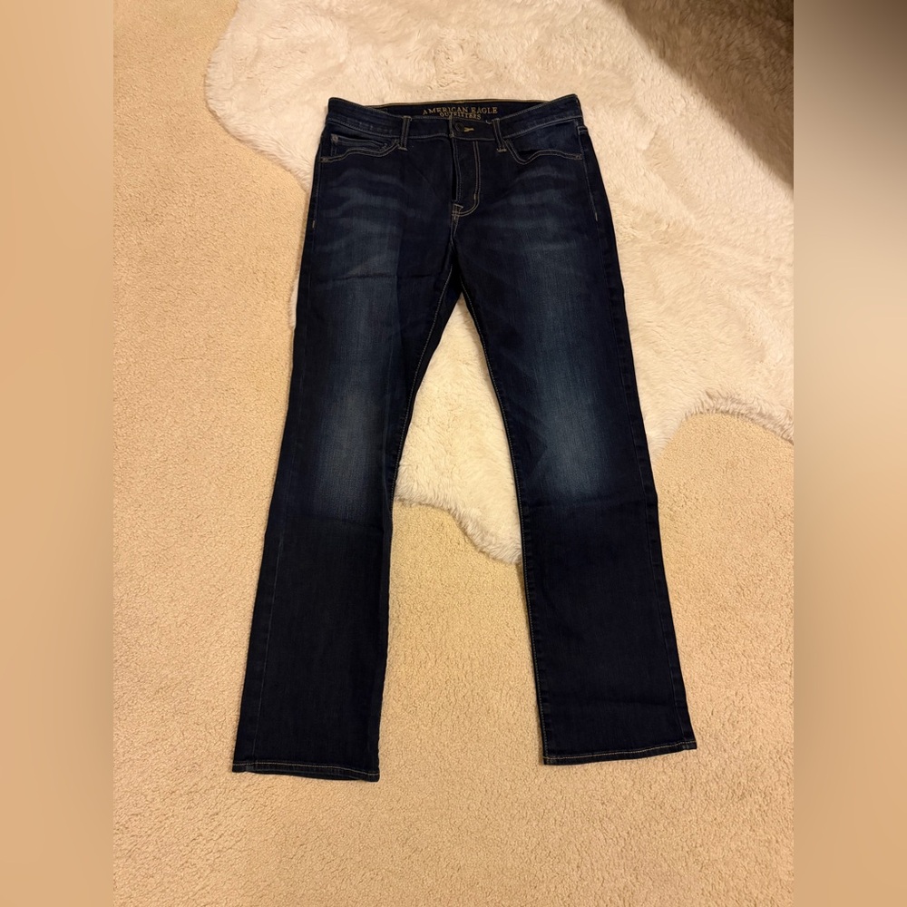 American Eagle Outfitters Men’s Dark Indigo Straight Jeans